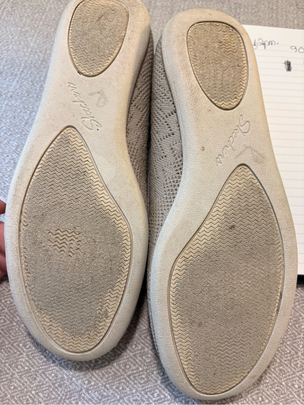 Skechers Light Beige Knit Slip-On Ballet Flats. Ladies size 8 - Picture 4 of 7